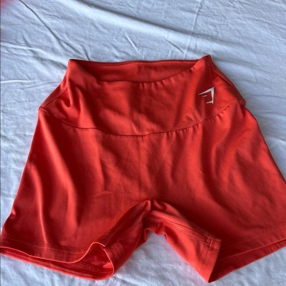 Gymshark Red Athletic Shorts - High-Waist Training Shorts - Picture 1 of 5